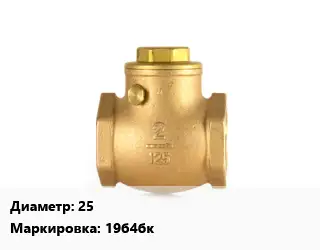 Клапан бронзовый 25 19б4бк Ру32 обратный, поворотный 200